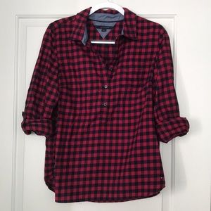 Tommy Hilfiger Women's plaid flannel shirt Sz L